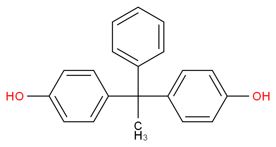 4-[1-(4-hydroxyphenyl)-1-phenylethyl]phenol_分子结构_CAS_1571-75-1