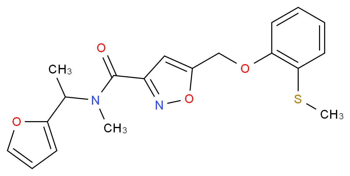 N-[1-(2-furyl)ethyl]-N-methyl-5-{[2-(methylthio)phenoxy]methyl}isoxazole-3-carboxamide_分子结构_CAS_)