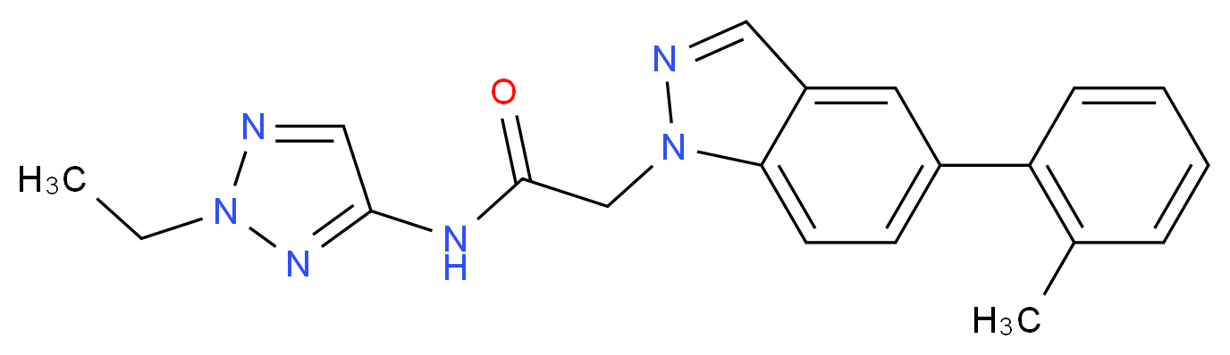 N-(2-ethyl-2H-1,2,3-triazol-4-yl)-2-[5-(2-methylphenyl)-1H-indazol-1-yl]acetamide_分子结构_CAS_)