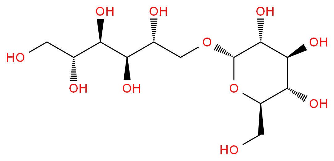 (2R,3R,4R,5R)-6-{[(2S,3R,4S,5S,6R)-3,4,5-trihydroxy-6-(hydroxymethyl)oxan-2-yl]oxy}hexane-1,2,3,4,5-pentol_分子结构_CAS_64519-82-0