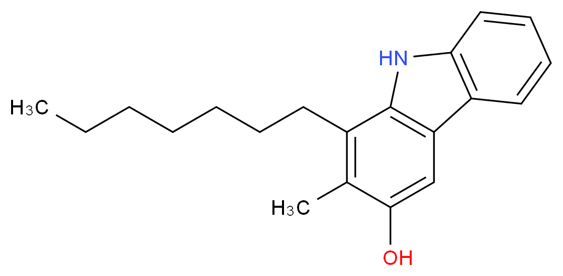 1-heptyl-2-methyl-9H-carbazol-3-ol_分子结构_CAS_126168-32-9