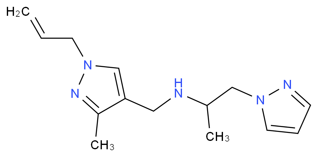 N-[(1-allyl-3-methyl-1H-pyrazol-4-yl)methyl]-1-(1H-pyrazol-1-yl)propan-2-amine_分子结构_CAS_)