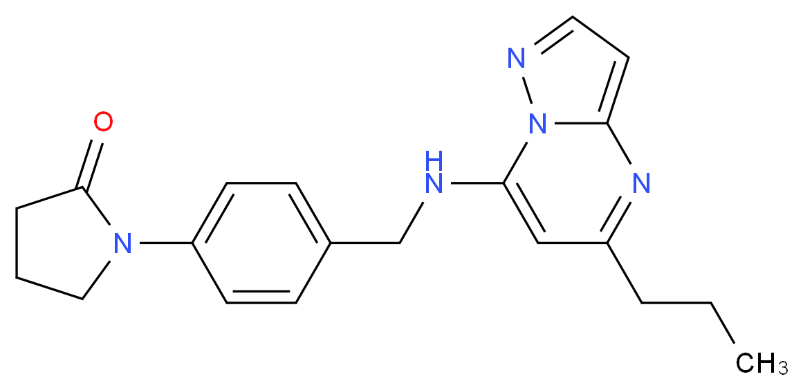 1-(4-{[(5-propylpyrazolo[1,5-a]pyrimidin-7-yl)amino]methyl}phenyl)pyrrolidin-2-one_分子结构_CAS_)