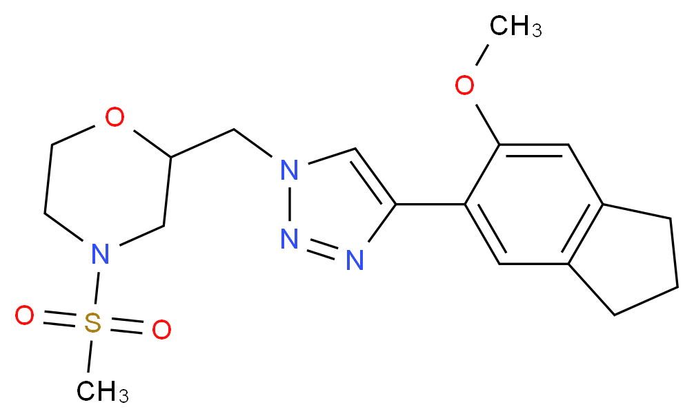 2-{[4-(6-methoxy-2,3-dihydro-1H-inden-5-yl)-1H-1,2,3-triazol-1-yl]methyl}-4-(methylsulfonyl)morpholine_分子结构_CAS_)