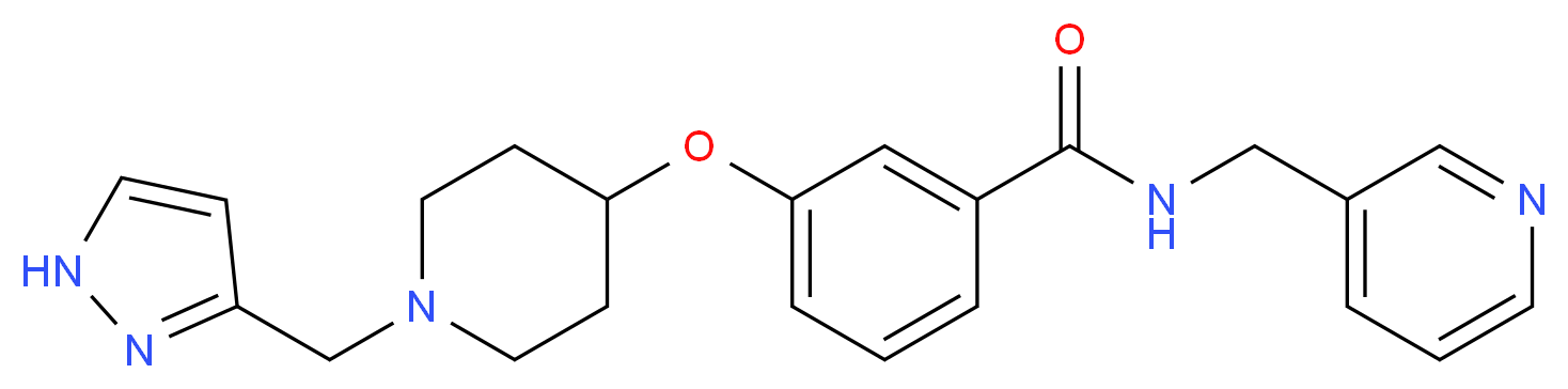 3-{[1-(1H-pyrazol-3-ylmethyl)-4-piperidinyl]oxy}-N-(3-pyridinylmethyl)benzamide_分子结构_CAS_)