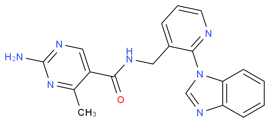 2-amino-N-{[2-(1H-benzimidazol-1-yl)pyridin-3-yl]methyl}-4-methylpyrimidine-5-carboxamide_分子结构_CAS_)