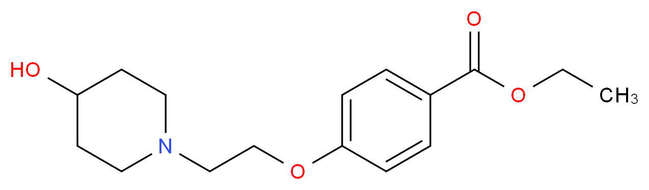 ethyl 4-[2-(4-hydroxypiperidin-1-yl)ethoxy]benzoate_分子结构_CAS_937601-92-8