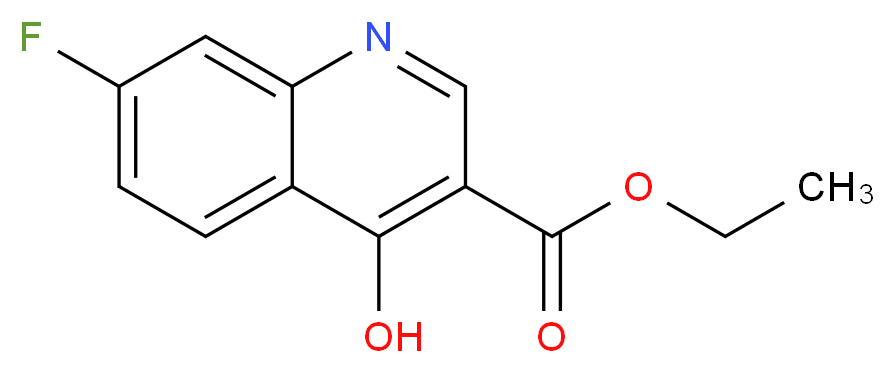 ethyl 7-fluoro-4-hydroxyquinoline-3-carboxylate_分子结构_CAS_26892-97-7