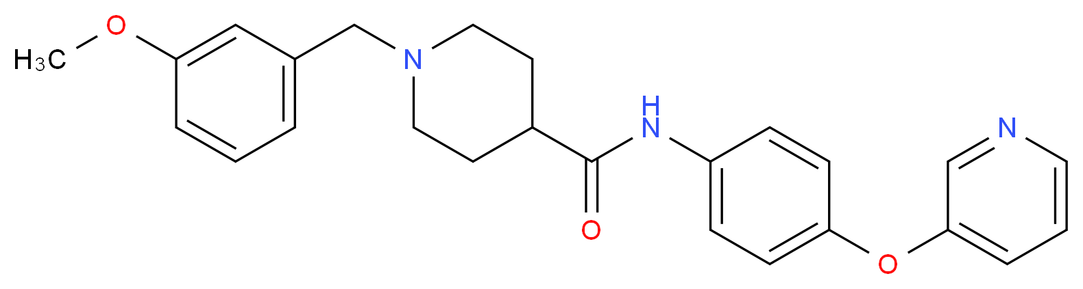 1-(3-methoxybenzyl)-N-[4-(3-pyridinyloxy)phenyl]-4-piperidinecarboxamide_分子结构_CAS_)