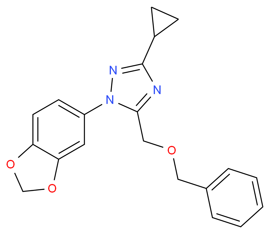 1-(1,3-benzodioxol-5-yl)-5-[(benzyloxy)methyl]-3-cyclopropyl-1H-1,2,4-triazole_分子结构_CAS_)
