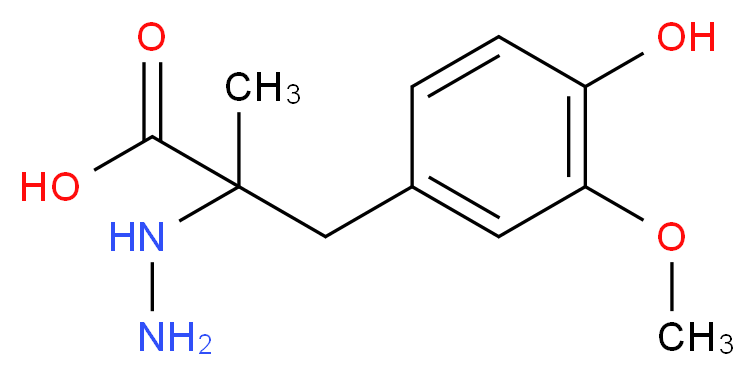 2-hydrazinyl-3-(4-hydroxy-3-methoxyphenyl)-2-methylpropanoic acid_分子结构_CAS_85933-19-3