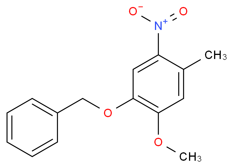 1-(benzyloxy)-2-methoxy-4-methyl-5-nitrobenzene_分子结构_CAS_121086-26-8