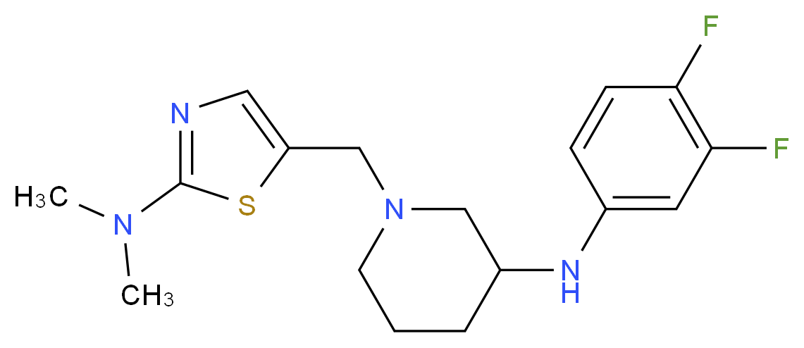 N-(3,4-difluorophenyl)-1-{[2-(dimethylamino)-1,3-thiazol-5-yl]methyl}-3-piperidinamine_分子结构_CAS_)