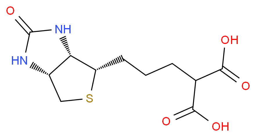 2-{3-[(3aS,4S,6aR)-2-oxo-hexahydro-1H-thieno[3,4-d]imidazolidin-4-yl]propyl}propanedioic acid_分子结构_CAS_57671-79-1