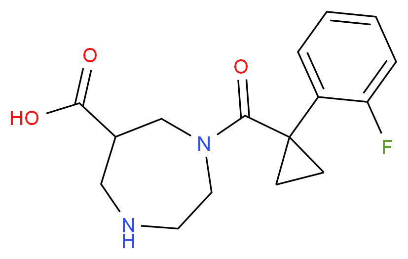 1-{[1-(2-fluorophenyl)cyclopropyl]carbonyl}-1,4-diazepane-6-carboxylic acid_分子结构_CAS_)