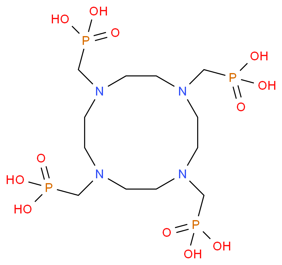 {[4,7,10-tris(phosphonomethyl)-1,4,7,10-tetraazacyclododecan-1-yl]methyl}phosphonic acid_分子结构_CAS_91987-74-5