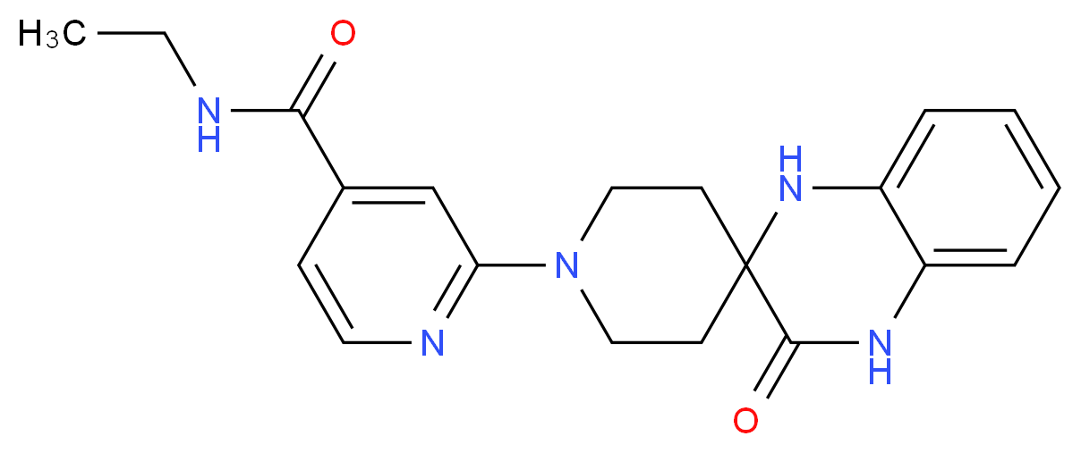 N-ethyl-2-(3'-oxo-3',4'-dihydro-1H,1'H-spiro[piperidine-4,2'-quinoxalin]-1-yl)isonicotinamide_分子结构_CAS_)