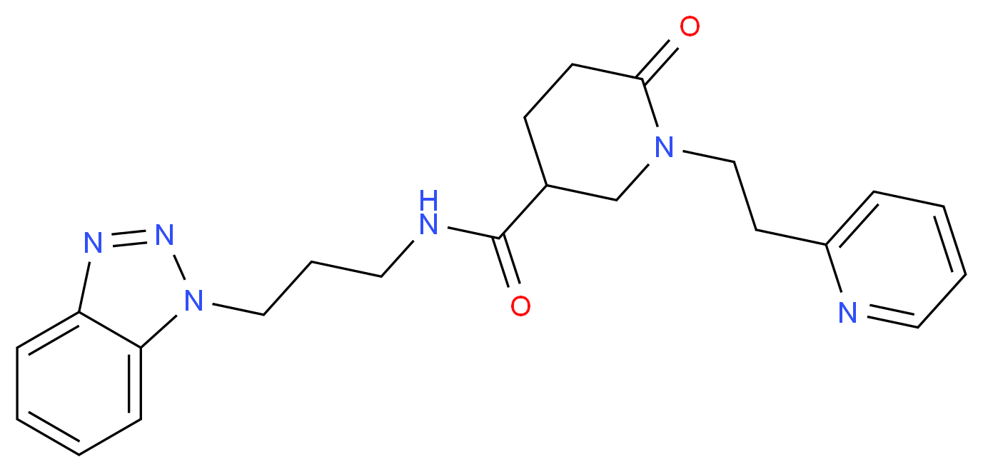 N-[3-(1H-1,2,3-benzotriazol-1-yl)propyl]-6-oxo-1-[2-(2-pyridinyl)ethyl]-3-piperidinecarboxamide_分子结构_CAS_)