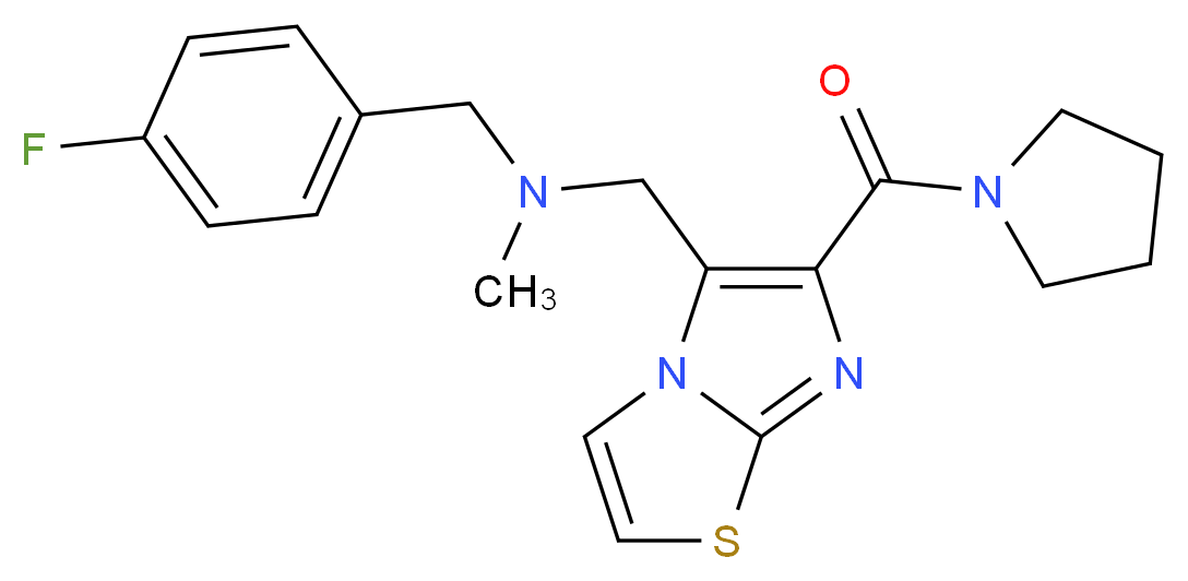 (4-fluorobenzyl)methyl{[6-(1-pyrrolidinylcarbonyl)imidazo[2,1-b][1,3]thiazol-5-yl]methyl}amine_分子结构_CAS_)