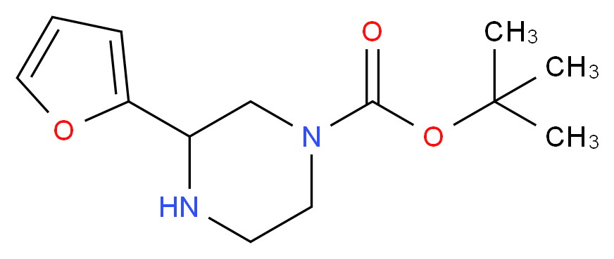 tert-butyl 3-(furan-2-yl)piperazine-1-carboxylate_分子结构_CAS_886771-26-2