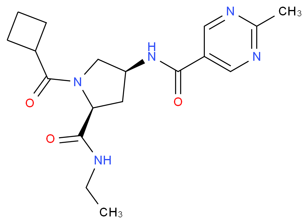 N-{(3S,5S)-1-(cyclobutylcarbonyl)-5-[(ethylamino)carbonyl]pyrrolidin-3-yl}-2-methylpyrimidine-5-carboxamide (non-preferred name)_分子结构_CAS_)