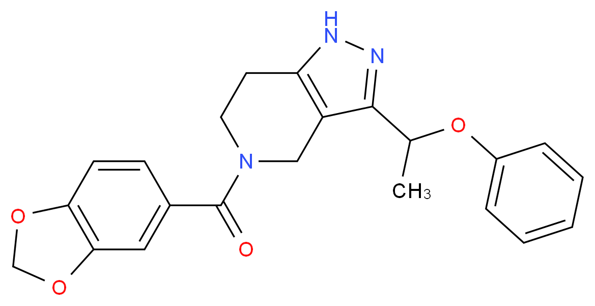 5-(1,3-benzodioxol-5-ylcarbonyl)-3-(1-phenoxyethyl)-4,5,6,7-tetrahydro-1H-pyrazolo[4,3-c]pyridine_分子结构_CAS_)