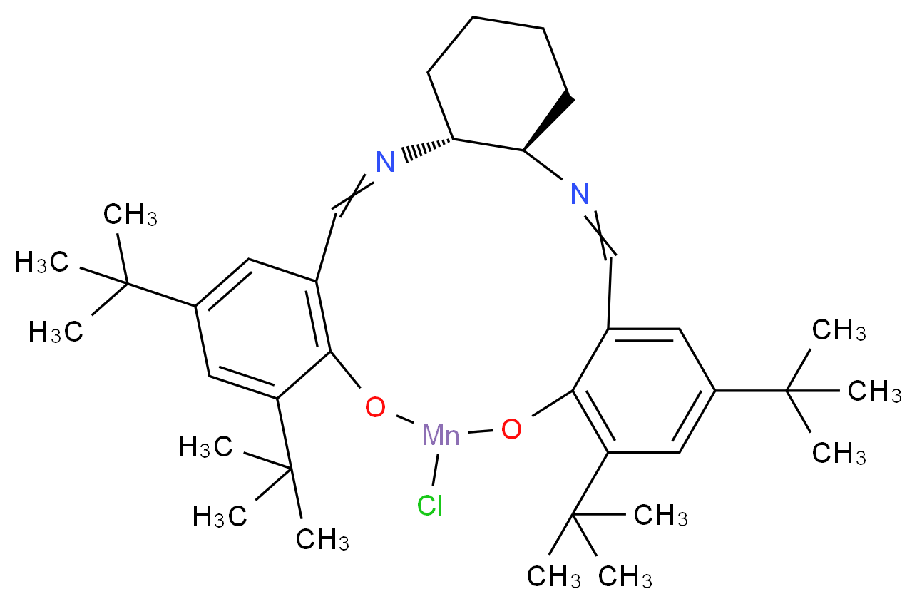 (R,R)-(-)-N,N′-双(3,5-二-叔丁基亚水杨基)-1,2-环己二胺氯化锰(III)_分子结构_CAS_138124-32-0)