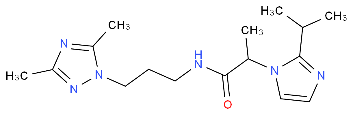 N-[3-(3,5-dimethyl-1H-1,2,4-triazol-1-yl)propyl]-2-(2-isopropyl-1H-imidazol-1-yl)propanamide_分子结构_CAS_)