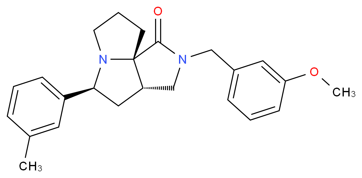 (3aS*,5S*,9aS*)-2-(3-methoxybenzyl)-5-(3-methylphenyl)hexahydro-7H-pyrrolo[3,4-g]pyrrolizin-1(2H)-one_分子结构_CAS_)