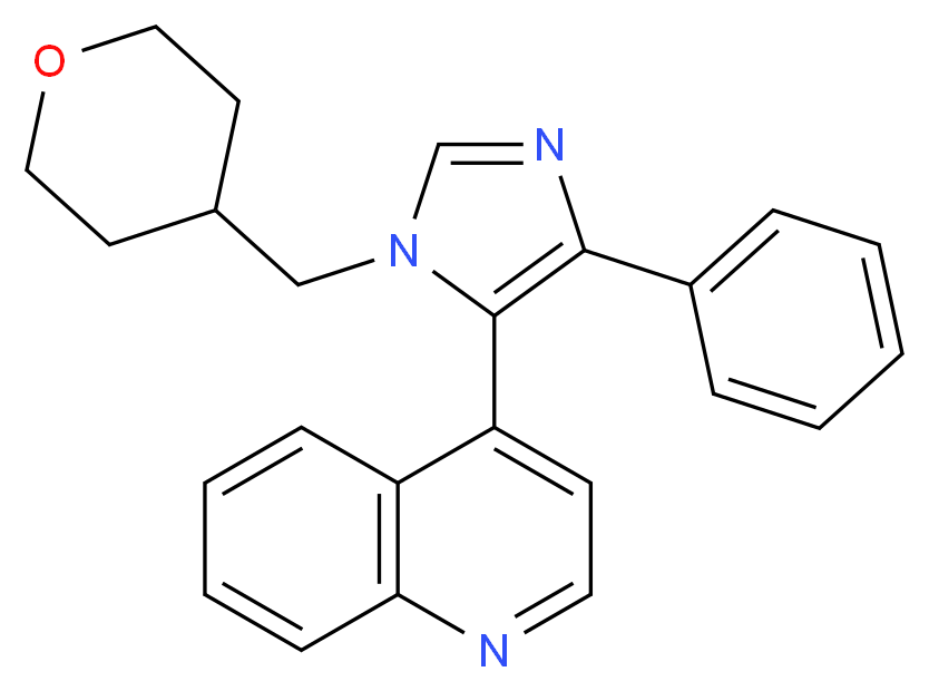 4-[4-phenyl-1-(tetrahydro-2H-pyran-4-ylmethyl)-1H-imidazol-5-yl]quinoline_分子结构_CAS_)