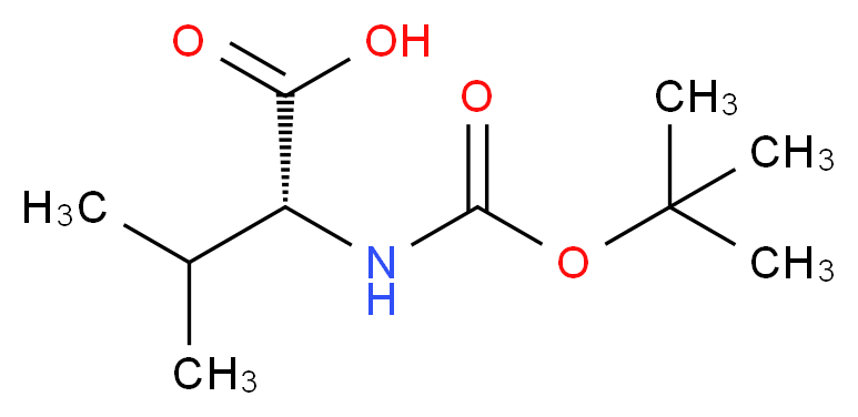 (2R)-2-{[(tert-butoxy)carbonyl]amino}-3-methylbutanoic acid_分子结构_CAS_22838-58-0