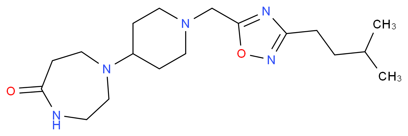 1-(1-{[3-(3-methylbutyl)-1,2,4-oxadiazol-5-yl]methyl}-4-piperidinyl)-1,4-diazepan-5-one_分子结构_CAS_)