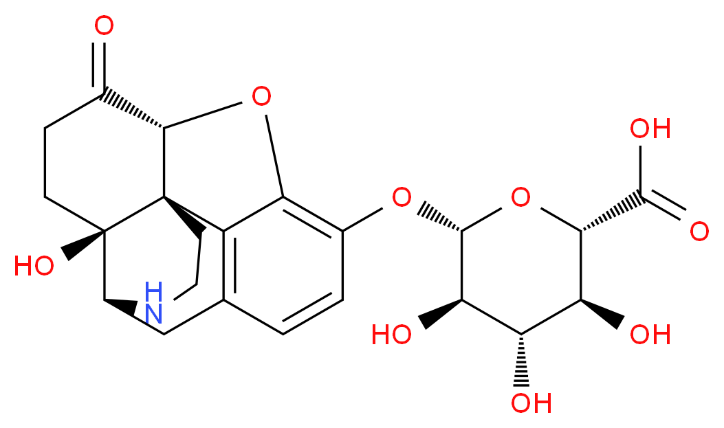 (2S,3S,4S,5R,6S)-3,4,5-trihydroxy-6-{[(1S,5R,13R,17S)-17-hydroxy-14-oxo-12-oxa-4-azapentacyclo[9.6.1.0<sup>1</sup>,<sup>1</sup><sup>3</sup>.0<sup>5</sup>,<sup>1</sup><sup>7</sup>.0<sup>7</sup>,<sup>1</sup><sup>8</sup>]octadeca-7(18),8,10-trien-10-yl]oxy}oxane-2-carboxylic acid_分子结构_CAS_76636-08-3