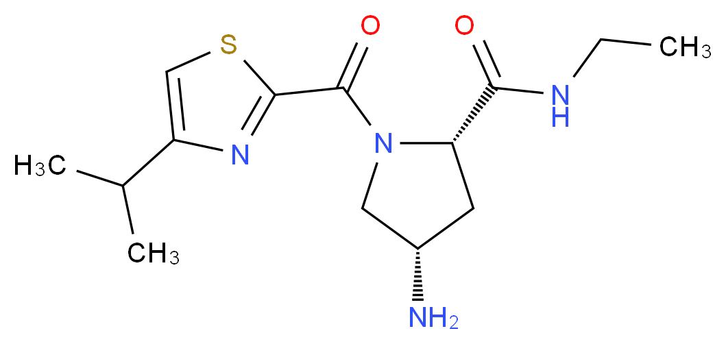 (4S)-4-amino-N-ethyl-1-[(4-isopropyl-1,3-thiazol-2-yl)carbonyl]-L-prolinamide_分子结构_CAS_)