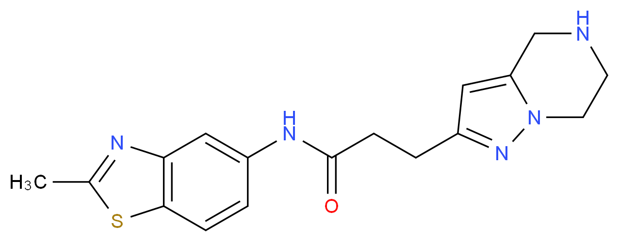 N-(2-methyl-1,3-benzothiazol-5-yl)-3-(4,5,6,7-tetrahydropyrazolo[1,5-a]pyrazin-2-yl)propanamide_分子结构_CAS_)