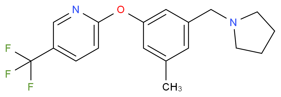 2-[3-methyl-5-(pyrrolidin-1-ylmethyl)phenoxy]-5-(trifluoromethyl)pyridine_分子结构_CAS_)