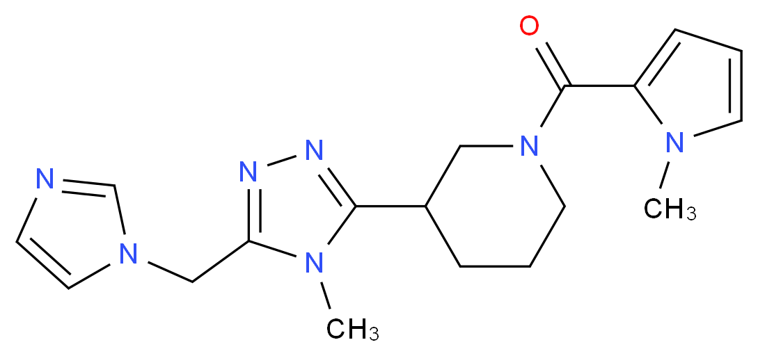 3-[5-(1H-imidazol-1-ylmethyl)-4-methyl-4H-1,2,4-triazol-3-yl]-1-[(1-methyl-1H-pyrrol-2-yl)carbonyl]piperidine_分子结构_CAS_)