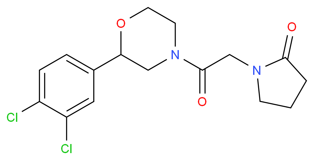1-{2-[2-(3,4-dichlorophenyl)morpholin-4-yl]-2-oxoethyl}pyrrolidin-2-one_分子结构_CAS_)