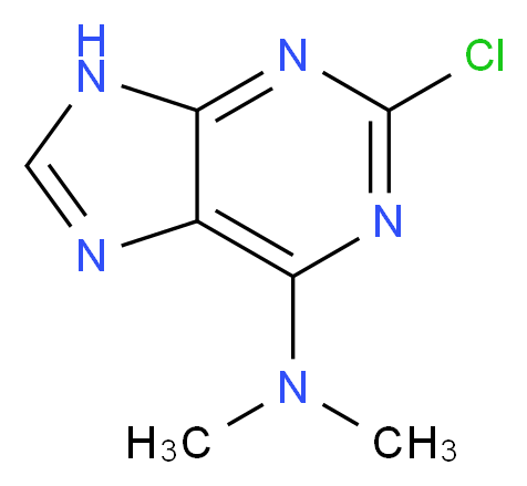 2-chloro-N,N-dimethyl-9H-purin-6-amine_分子结构_CAS_100960-20-1