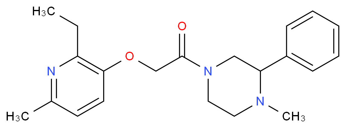 4-{[(2-ethyl-6-methylpyridin-3-yl)oxy]acetyl}-1-methyl-2-phenylpiperazine_分子结构_CAS_)