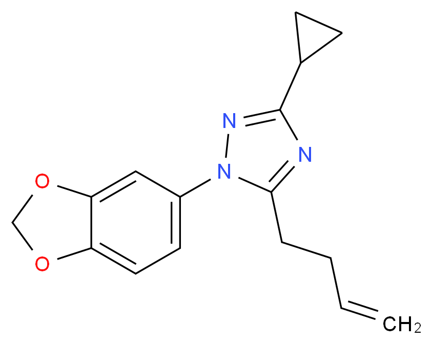 1-(1,3-benzodioxol-5-yl)-5-but-3-en-1-yl-3-cyclopropyl-1H-1,2,4-triazole_分子结构_CAS_)