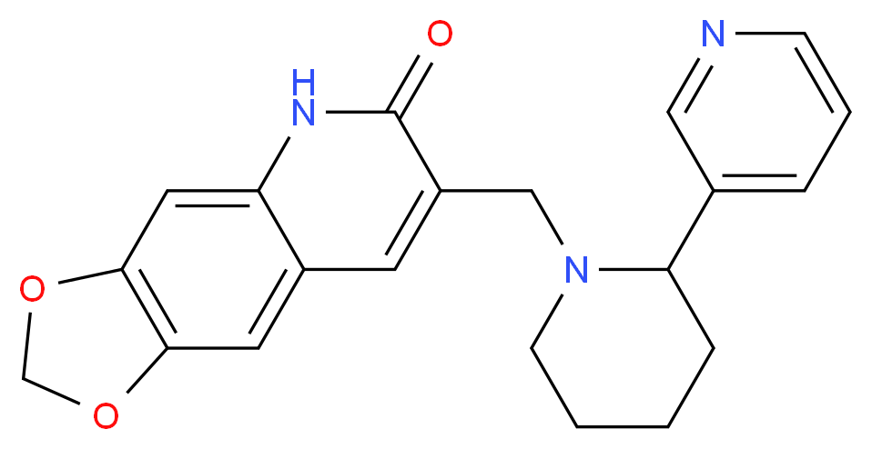7-[(2-pyridin-3-ylpiperidin-1-yl)methyl][1,3]dioxolo[4,5-g]quinolin-6(5H)-one_分子结构_CAS_)