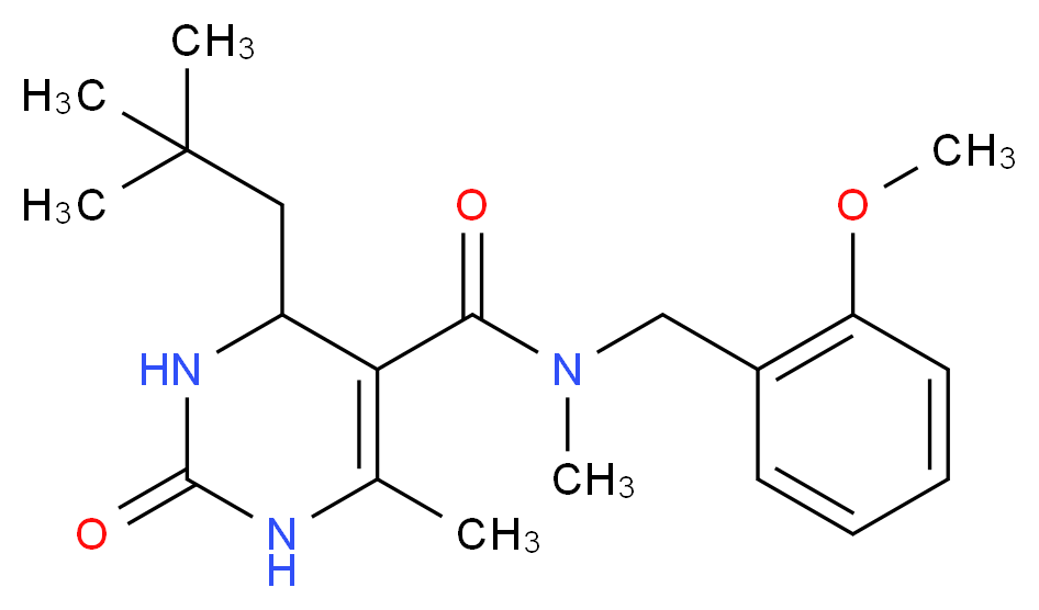 4-(2,2-dimethylpropyl)-N-(2-methoxybenzyl)-N,6-dimethyl-2-oxo-1,2,3,4-tetrahydropyrimidine-5-carboxamide_分子结构_CAS_)