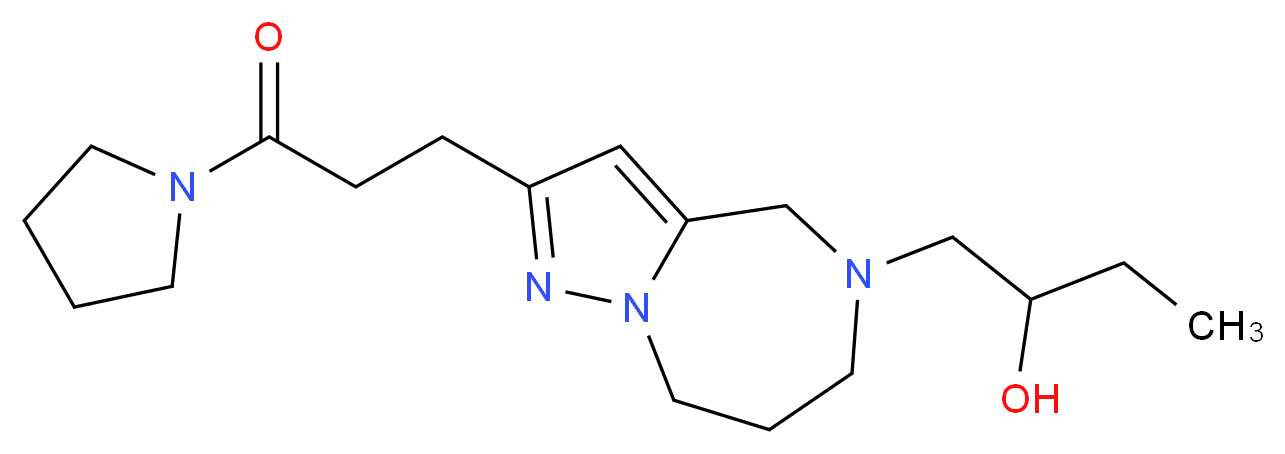 1-[2-[3-oxo-3-(1-pyrrolidinyl)propyl]-7,8-dihydro-4H-pyrazolo[1,5-a][1,4]diazepin-5(6H)-yl]-2-butanol_分子结构_CAS_)