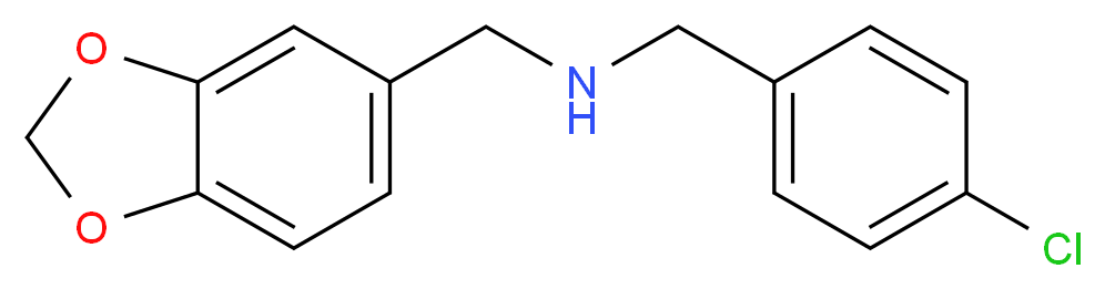 (2H-1,3-benzodioxol-5-ylmethyl)[(4-chlorophenyl)methyl]amine_分子结构_CAS_423735-65-3