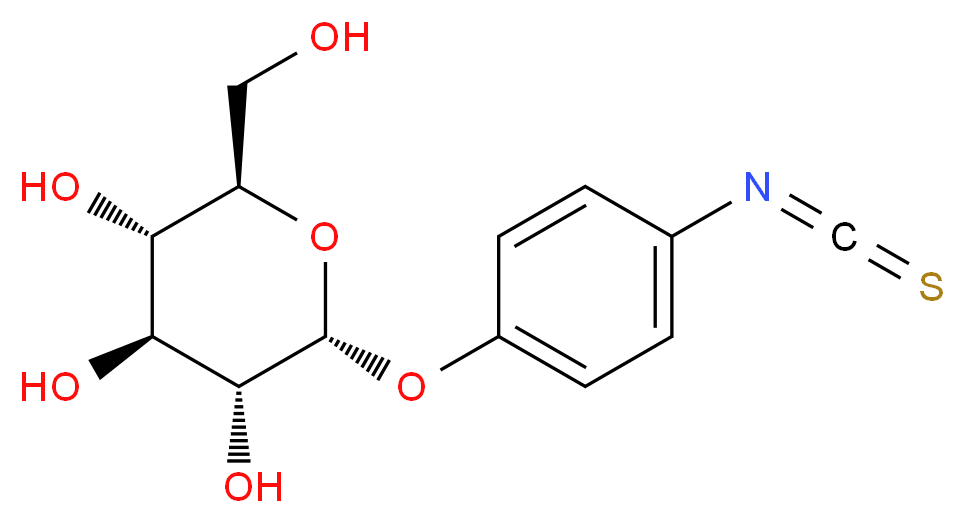 (2R,3S,4S,5R,6R)-2-(hydroxymethyl)-6-(4-isothiocyanatophenoxy)oxane-3,4,5-triol_分子结构_CAS_20581-45-7