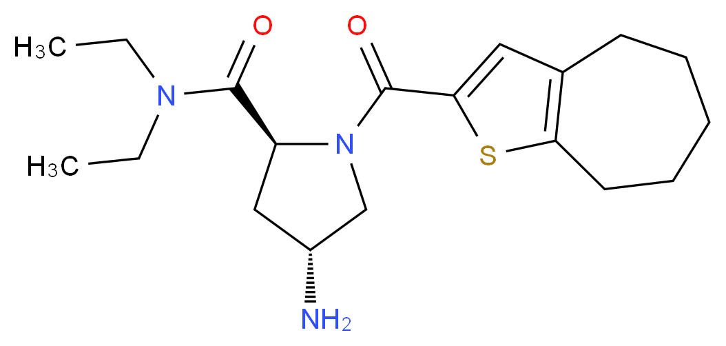 (2S,4R)-4-amino-N,N-diethyl-1-(5,6,7,8-tetrahydro-4H-cyclohepta[b]thien-2-ylcarbonyl)pyrrolidine-2-carboxamide_分子结构_CAS_)