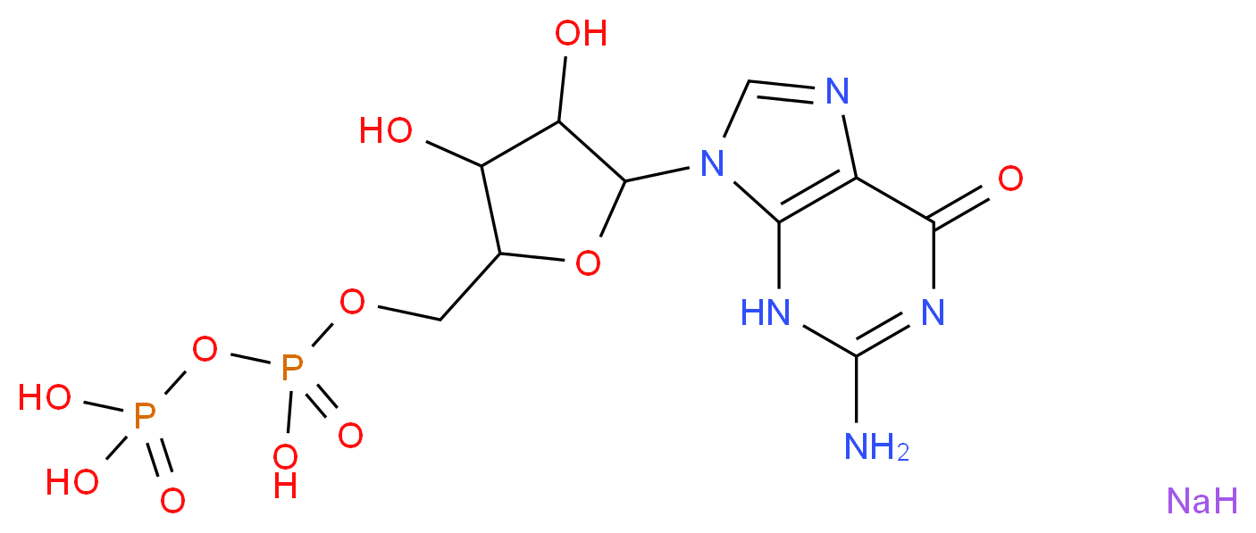 Guanosine 5′-diphosphate sodium salt_分子结构_CAS_43139-22-6)