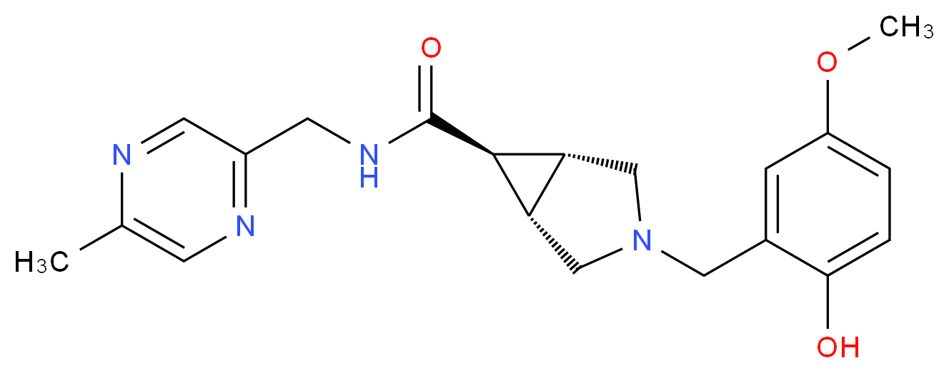 (1R*,5S*,6r)-3-(2-hydroxy-5-methoxybenzyl)-N-[(5-methylpyrazin-2-yl)methyl]-3-azabicyclo[3.1.0]hexane-6-carboxamide_分子结构_CAS_)