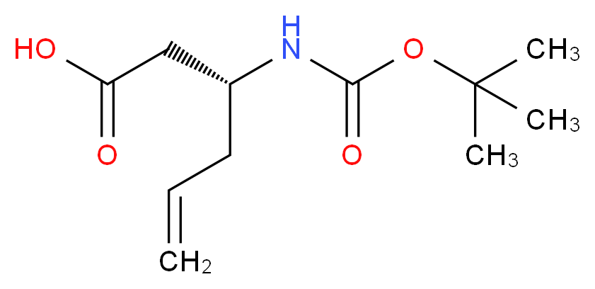 Boc-(R)-3-amino-5-hexenoic acid_分子结构_CAS_)